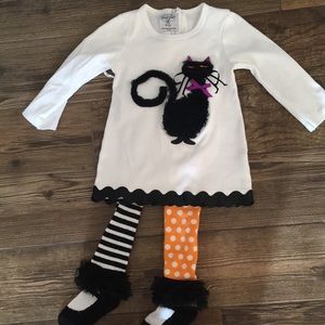 Toddler Halloween black cat  set